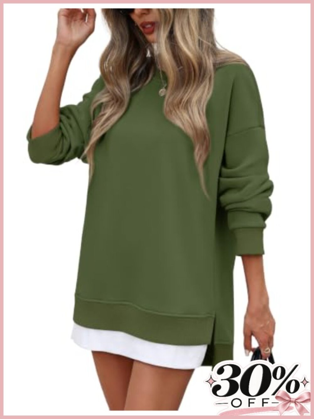 Womens Oversized Crewneck Sweatshirt Long Sleeve Tunic Pullover